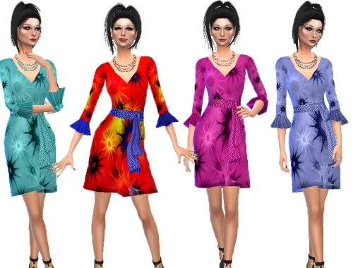 Frill sleeve dress