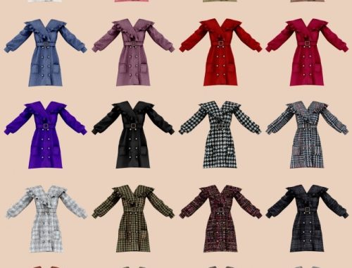 Frill tweed coat dress at RIMINGs