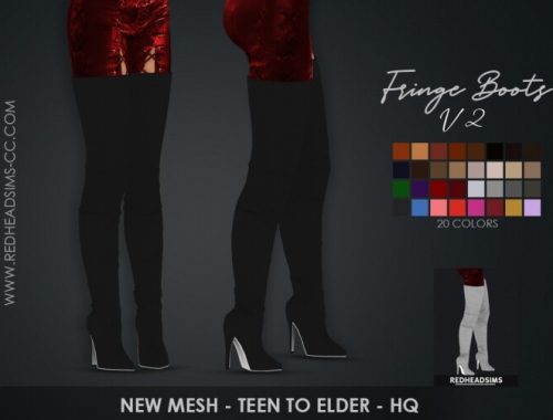 FRINGE BOOTS: TWO VERSIONS at REDHEADSIMS