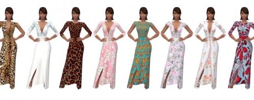FRONT SPLIT MAXI DRESS at Sims4Sue