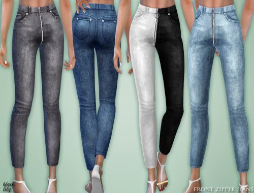 Front Zipper Jeans