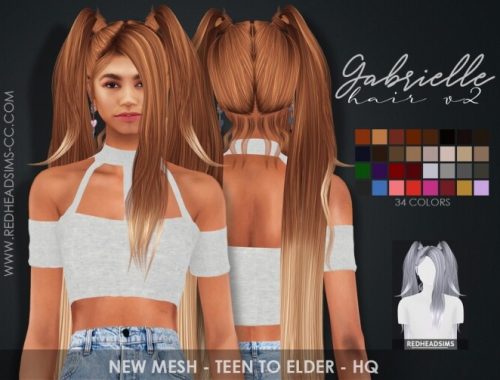 GABRIELLE HAIR TWO VERSIONS at REDHEADSIMS