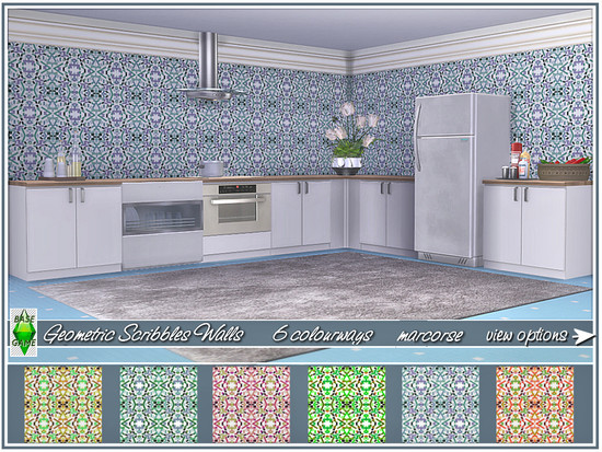 Geometric Scribbles Walls_marcorse - The Sims 4 Catalog