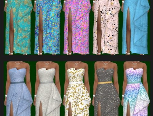 Get Famous Glitter Dress Recolors at Annett’s Sims 4 Welt