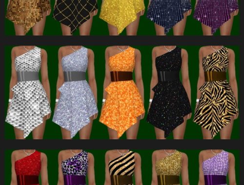 Get Famous Glitter Dress Recolors at Annett’s Sims 4 Welt