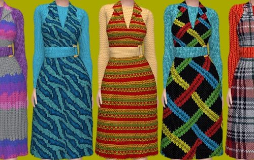 Get Famous Knitted Dresses at Annett’s Sims 4 Welt