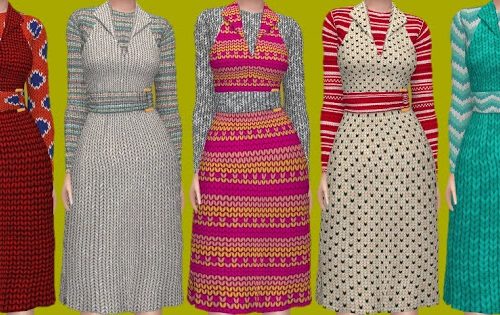 Get Famous Knitted Dresses at Annett’s Sims 4 Welt