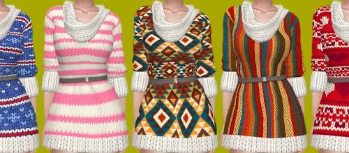 Get Famous Knitted Dresses at Annett’s Sims 4 Welt