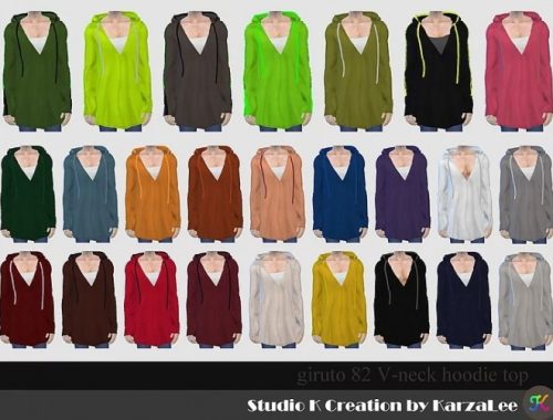 Giruto 82 V-neck hoodie top at Studio K-Creation