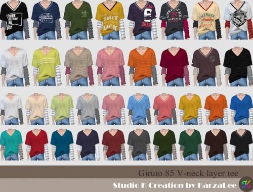 Giruto 85 V neck layer tee at Studio K-Creation