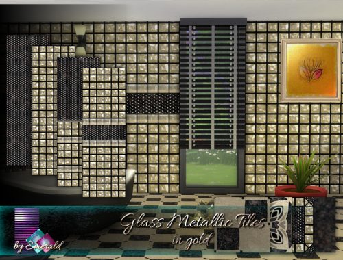 Glass Metallic Tiles in gold