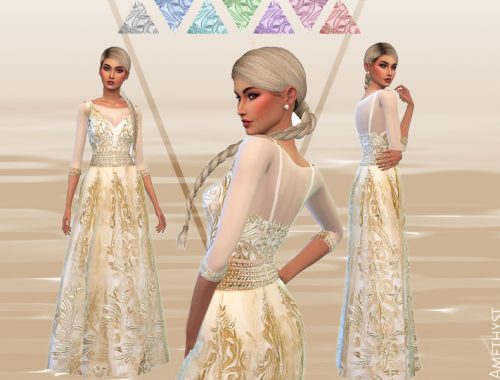Gold dress with lace