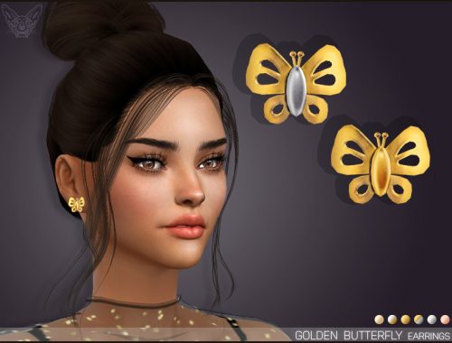 Golden Butterfly Stud Earrings
