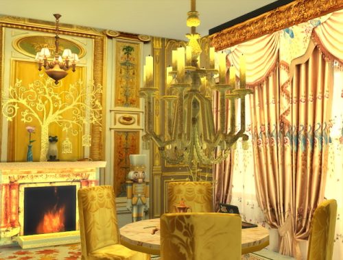 Golden Candelabre & Big Ceiling Lamp at Anna Quinn Stories