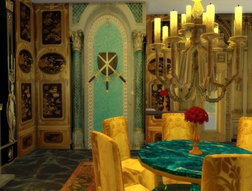 Golden Gilded Walls Set Columns at Anna Quinn Stories