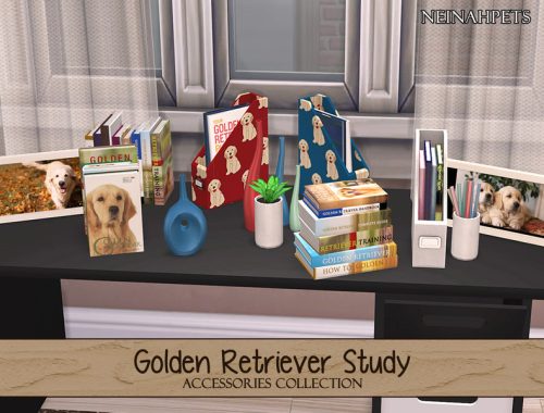 Golden Retriever Study Accessories Collection {MESH REQUIRED}