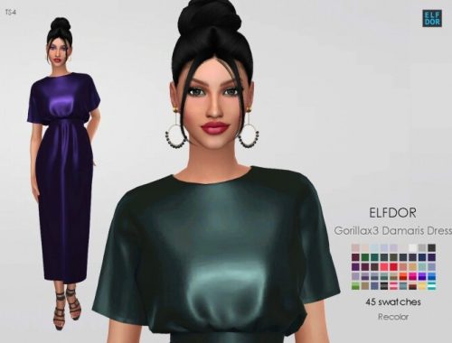 Gorillax3 Damaris Dress RC at Elfdor Sims