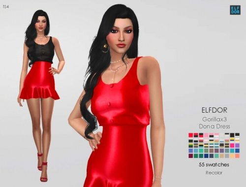 Gorillax3 Dona Dress RC at Elfdor Sims