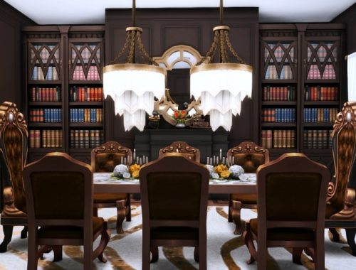 Goth Manor home makeover at Simsational Designs