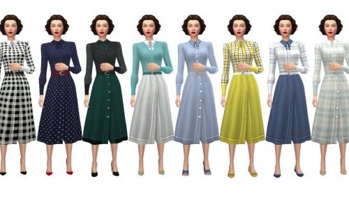 GP07 COLLARED DRESS at Sims4Sue