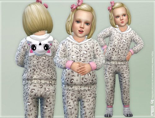 Gray Leopard Hooded Overall