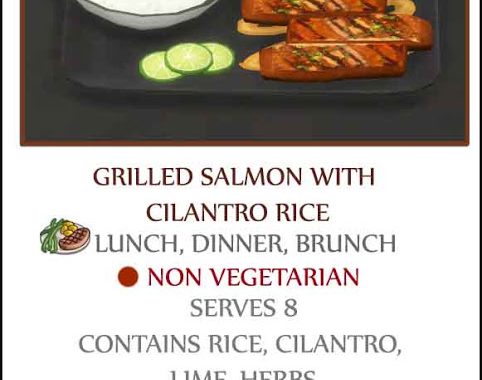 GRILLED SALMON WITH CILANTRO RICE at Icemunmun
