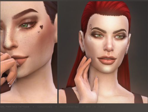 Grl Pwr face tattoos