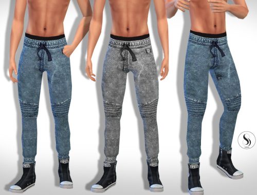 Grunge Sporty Casual Men Jeans
