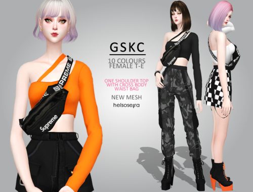GSKC - One shoulder top w/ bag