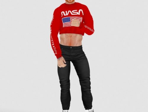 GUSTAVO CROPPED top by Thiago Mitchell at REDHEADSIMS
