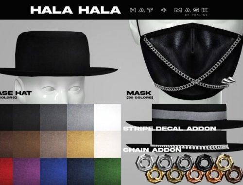 Hala Hala hat + mask at Praline Sims