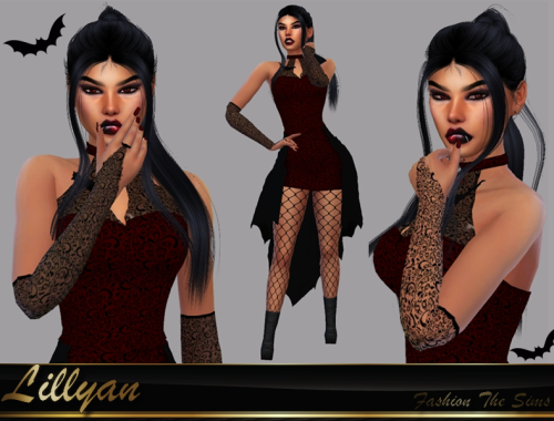 Halloween Vampire Pantyhose and Gloves -Collaboration BR