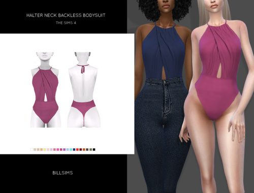Halter Neck Backless Bodysuit
