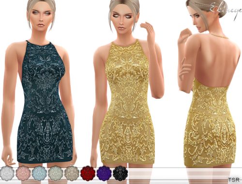 Halter Neck Beaded Dress