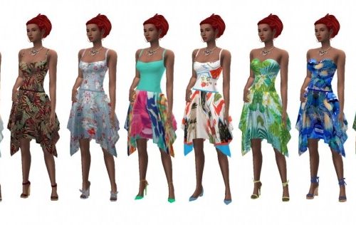 HANDKERCHIEF DRESS at Sims4Sue