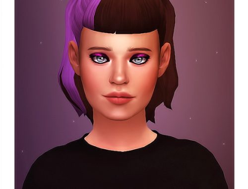 Happy Simblreen set: hairs, eyeshadow, lipstick, bodysuit & skirt at Isjao – working on uni