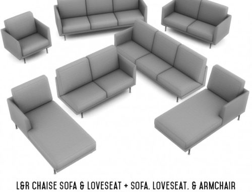 Harlow Chaise Lounges Contemporary Seating Set at Simsational Designs