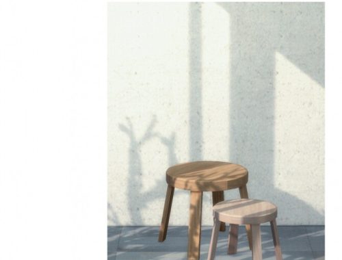 Harvey probber armchair & wooden stool at Sims4Nicole