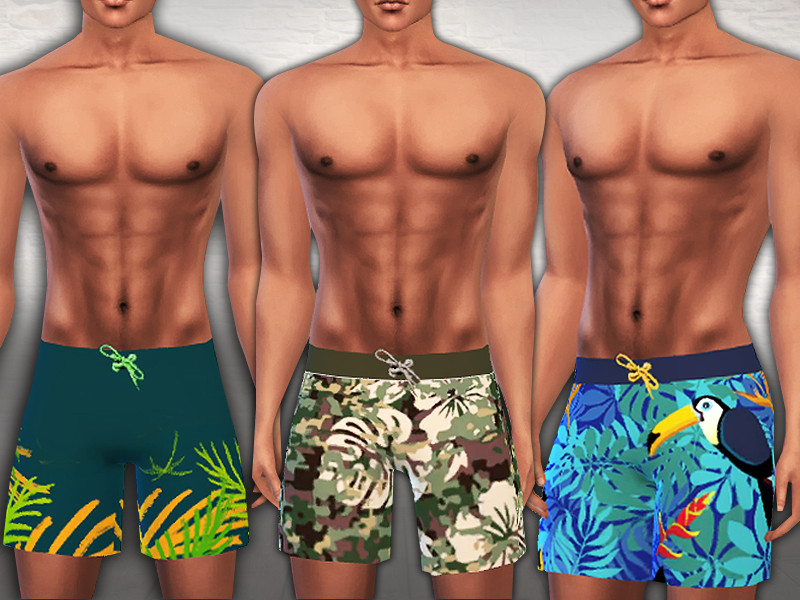Hawaiian Swimming Shorts - The Sims 4 Catalog