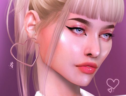 Heart Hoop Earrings at Praline Sims