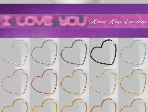 Heart Hoop Earrings at Praline Sims