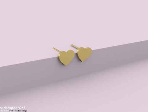Heart Stud Earrings / Christopher067