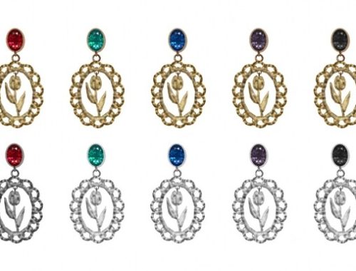 Heart tulip earrings & choker at Bedisfull – iridescent