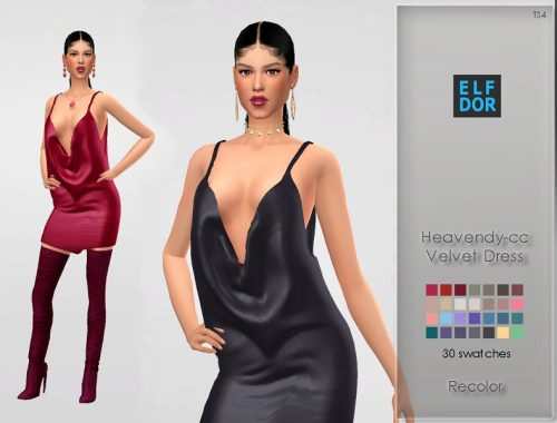 Heavendy-cc Velvet Dress Recolor