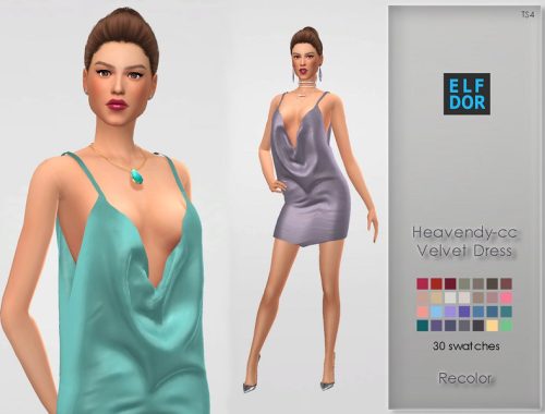 Heavendy-cc Velvet Dress Recolor