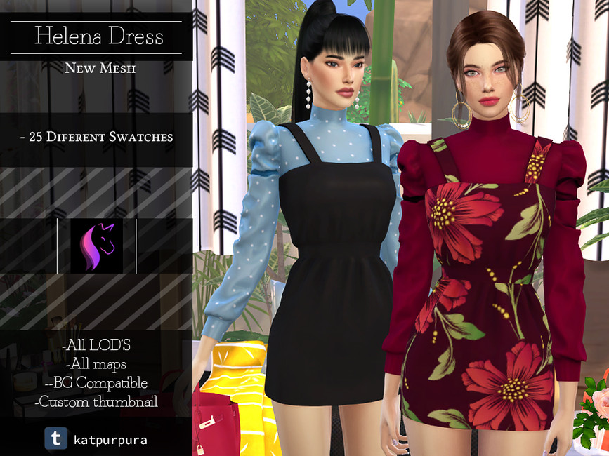 Helena Sims Helena Dress - The Sims 4 Catalog