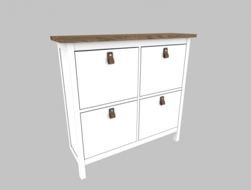 Hemnes Shoes Storage, Geometric Mirror & DBKD Pair Pot at Heurrs