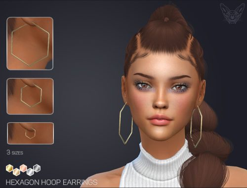 Hexagon Hoop Earrings Set