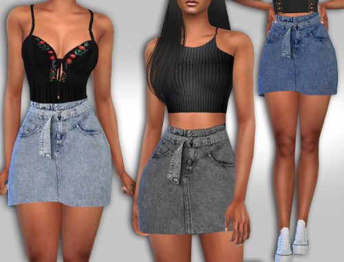 High Waist Denim Skirts