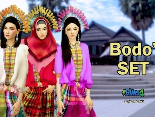 Hijab Model 056, Bodo set & Fish Dress with Slogan Shawl at Aan Hamdan Simmer93